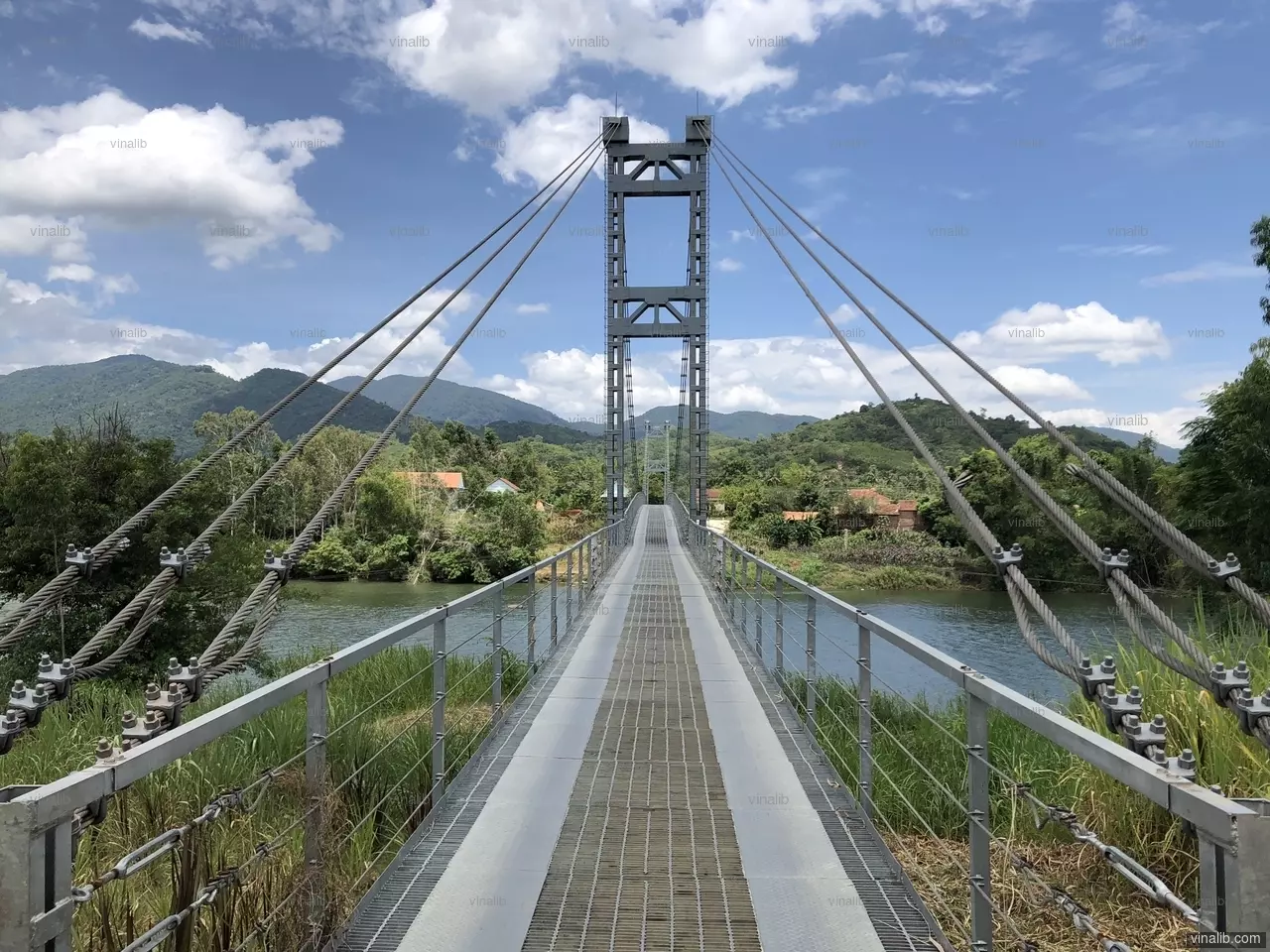 A motorbikes-only bridge in Binh Dinh province, Vietnam - Vinalib Stock Pictures