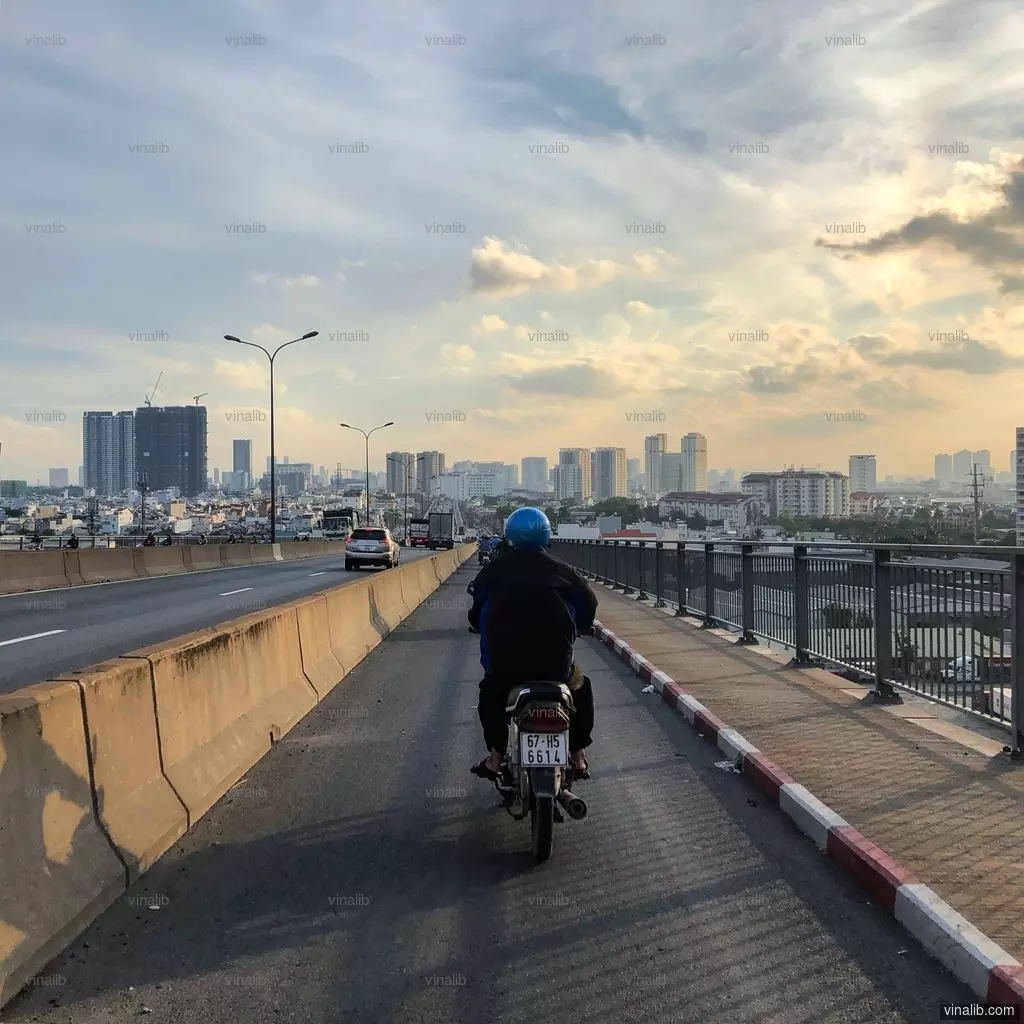 Crossing the Phú Mỹ bridge to Ho-Chi-Minh-City, august 2018 - Vinalib Stock Pictures