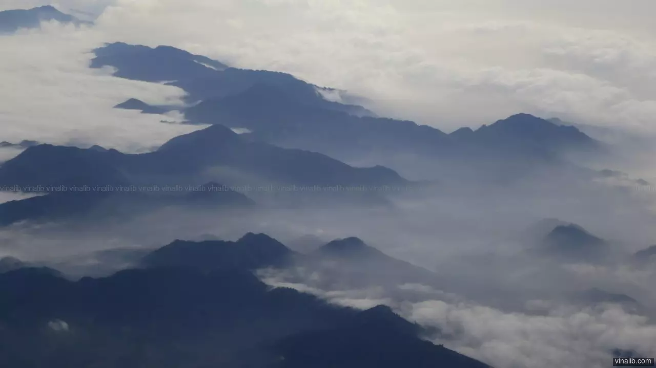 Birds eye view of mountains in Hoa Binh province - Vinalib Stock Pictures