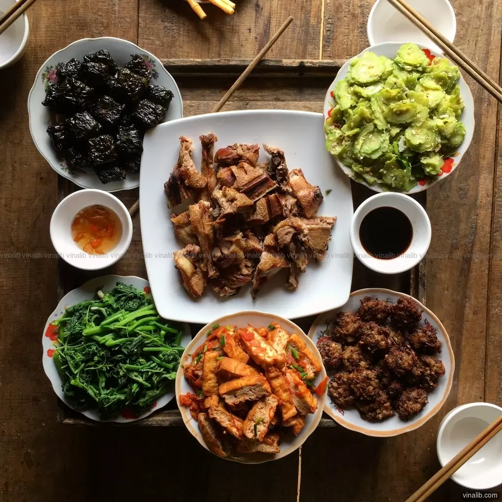 Family food, Thac Mu, Hoa Binh province - Vinalib Stock Pictures