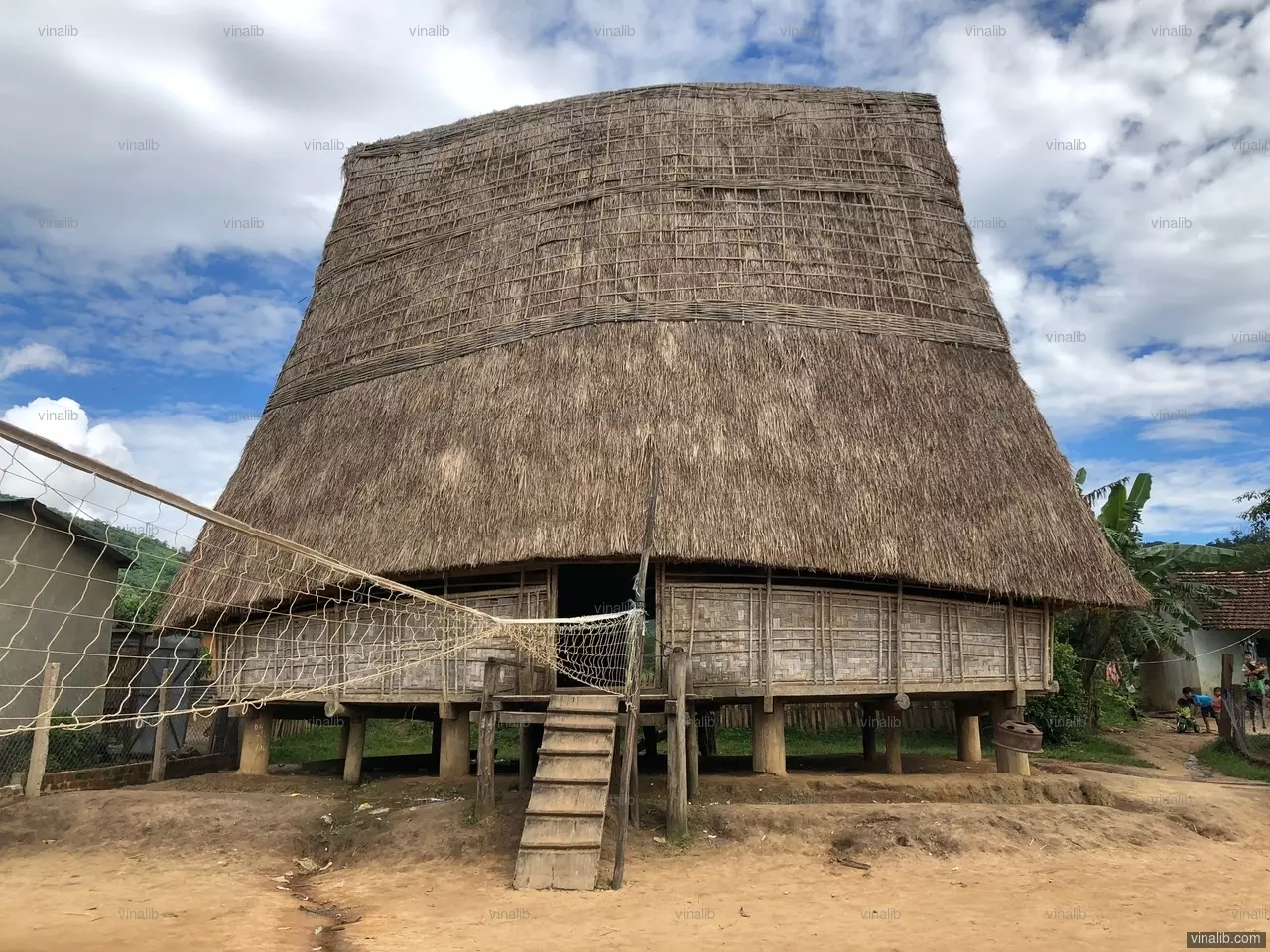 A communal house in Kon Tum province - Vinalib Stock Pictures