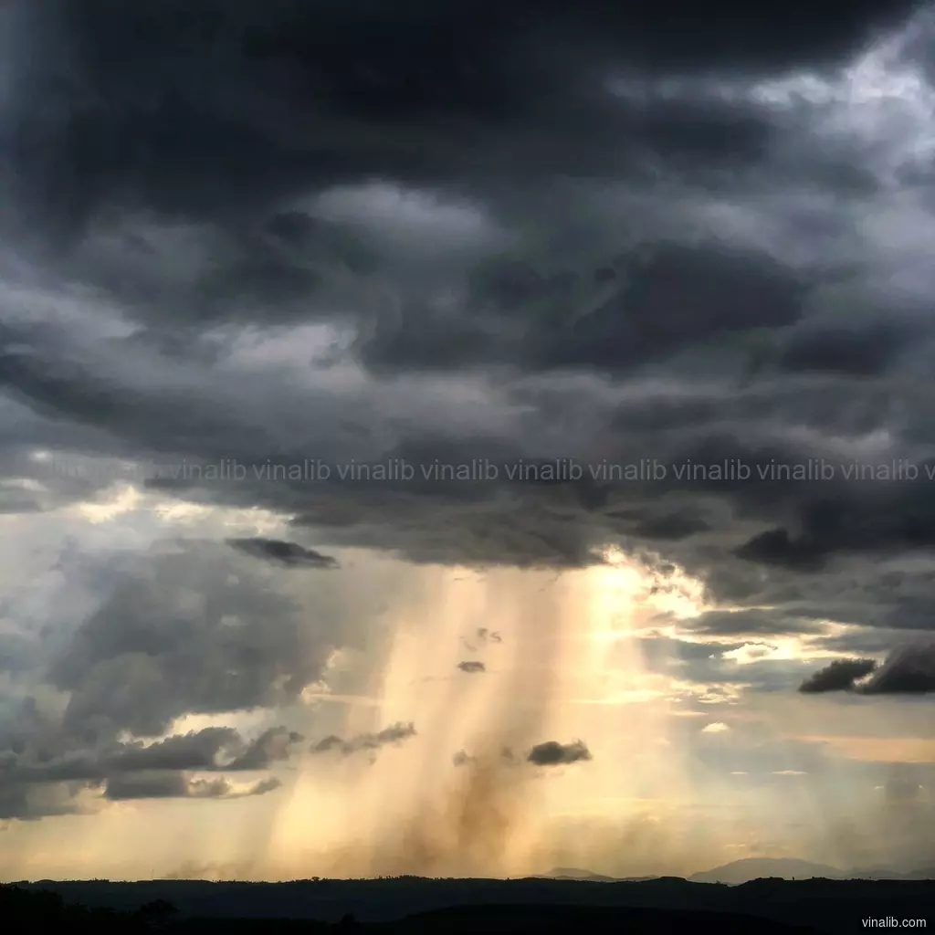 Distant rain, on the highlands of Binh Dinh province - Vinalib Stock Pictures