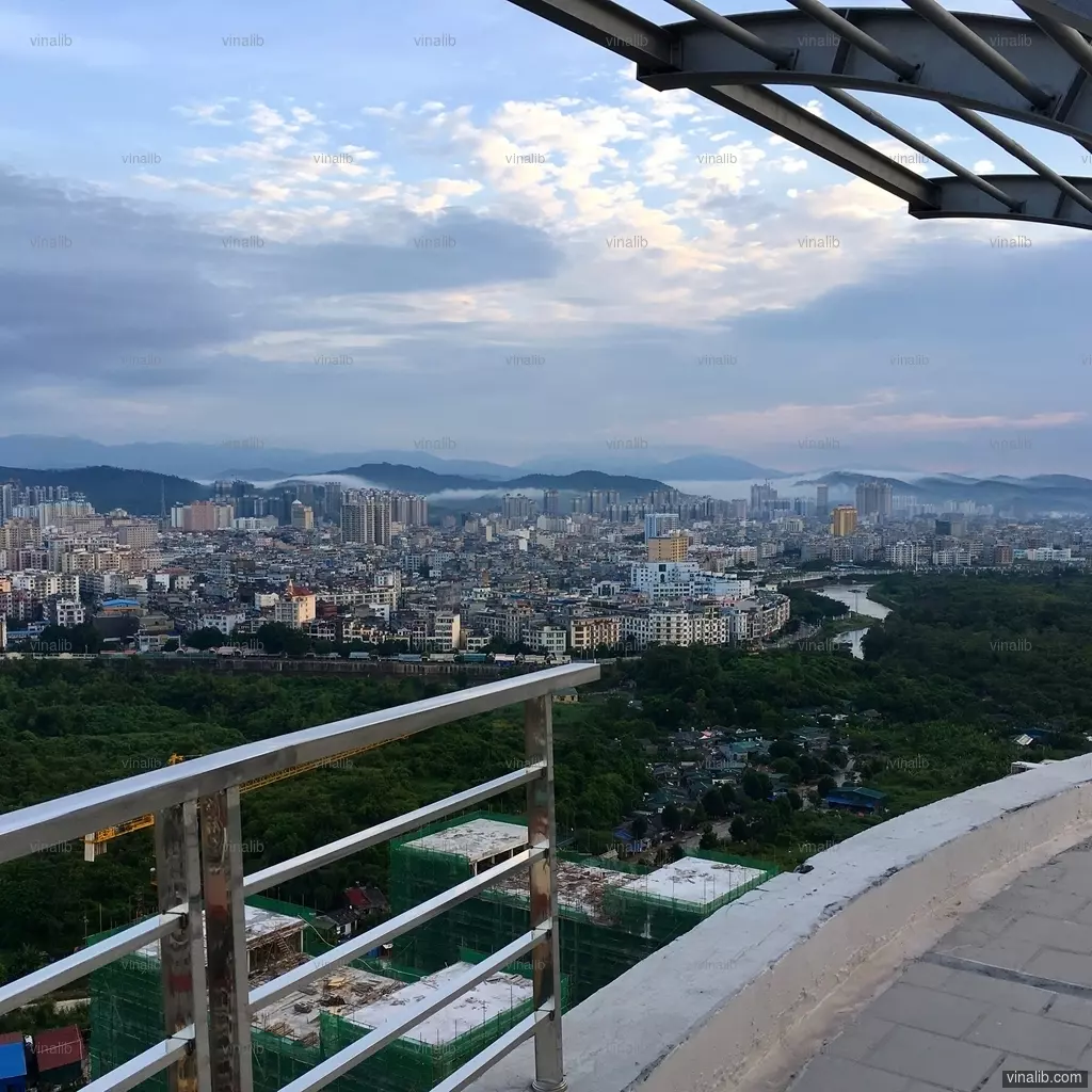 A view of Dongxingzhen, China, from Mong Cai, Vietnam - Vinalib Stock Pictures