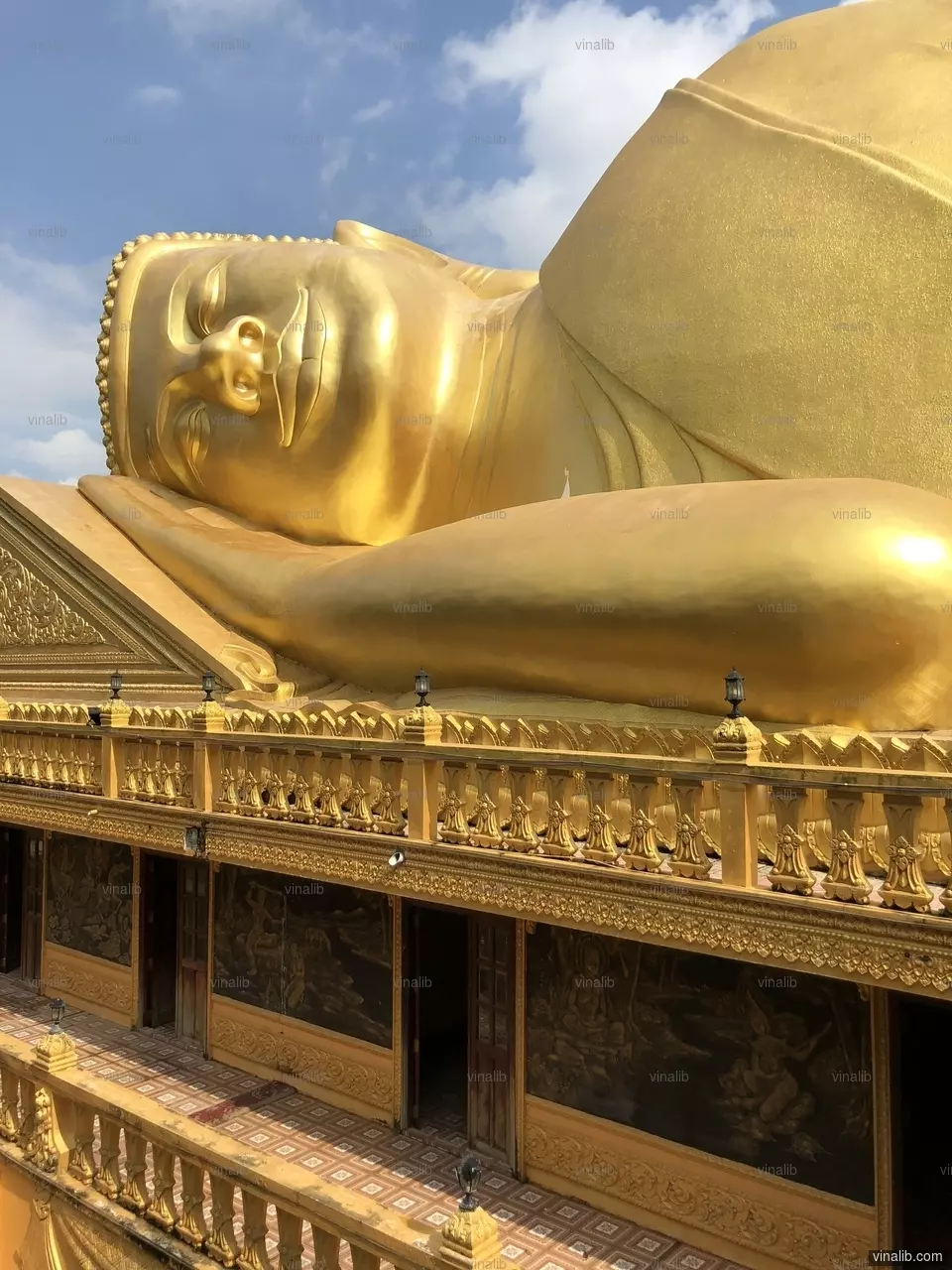 Sleeping buddha, Tra Cu district, Tra Vinh province, Vietnam - Vinalib Stock Pictures