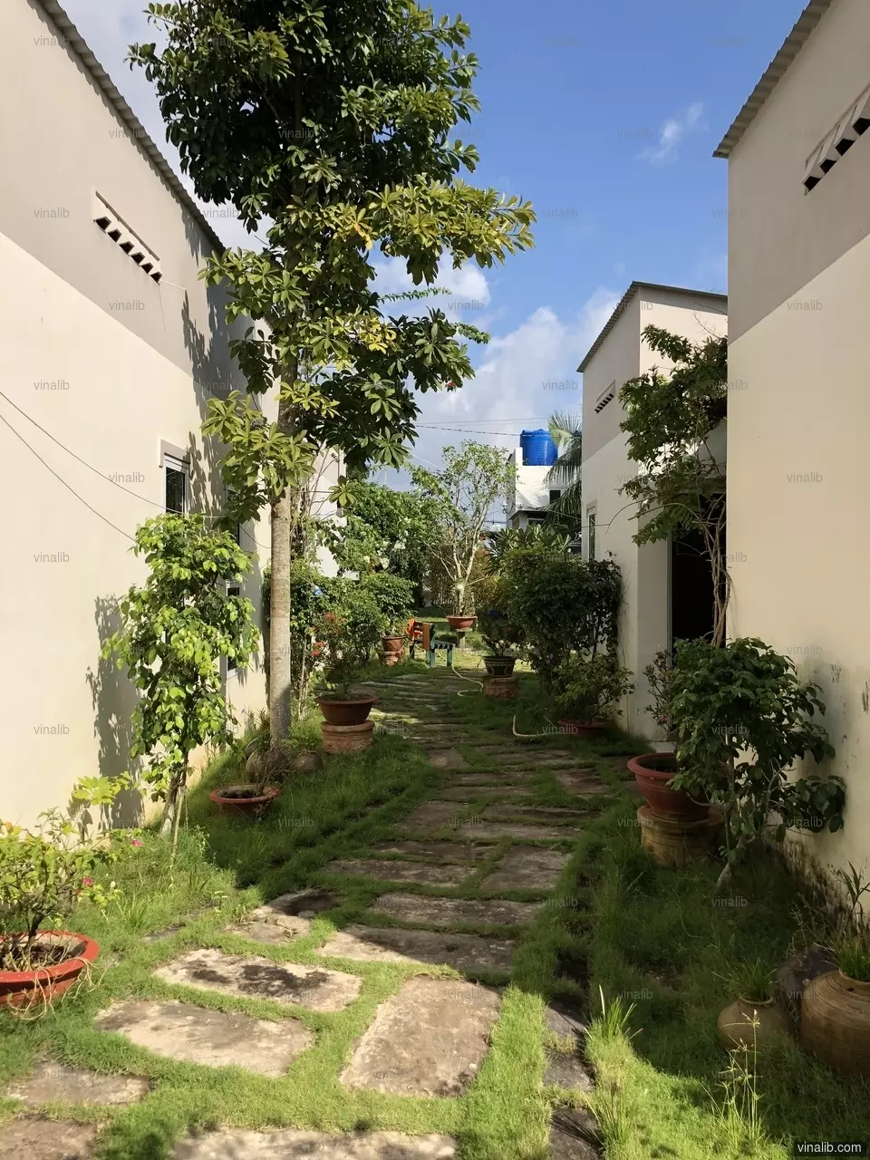 A guesthouse with a green garden, Tra Vinh province - Vinalib Stock Pictures