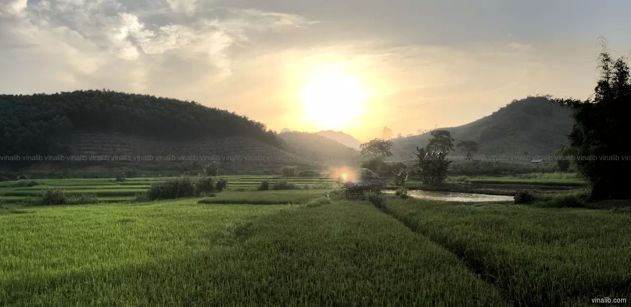 Summer sunset in the middle of the valley - Vinalib Stock Pictures